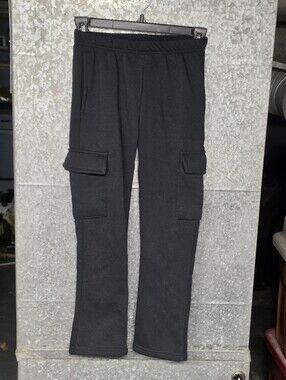 Real Love Black Cargo Fleece Pants Girls 7